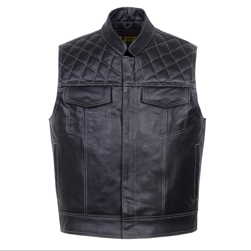 Biker concealed carry leather vest